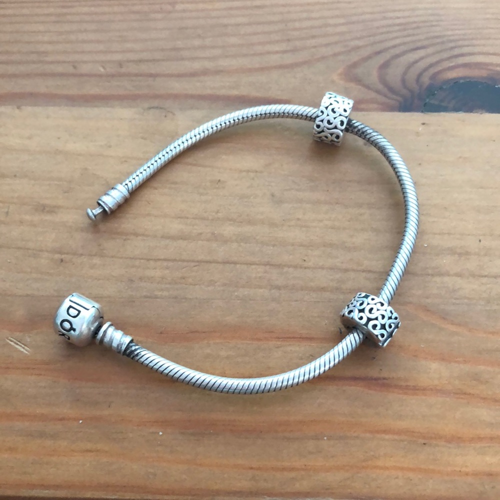 Pandora Bracelet with Two Clips